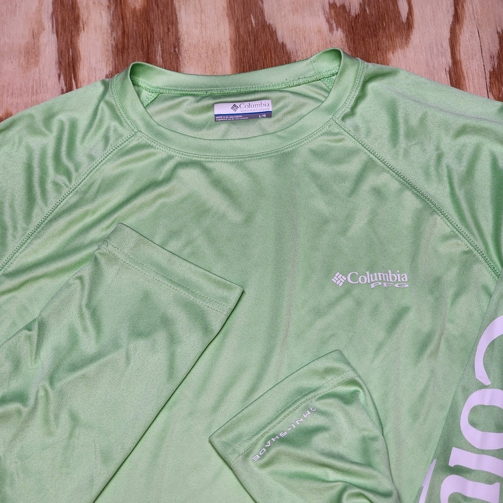 Columbia PFG Mens Size Large Long Sleeve‎ Shirt Pullover Omni-Shade Light Green